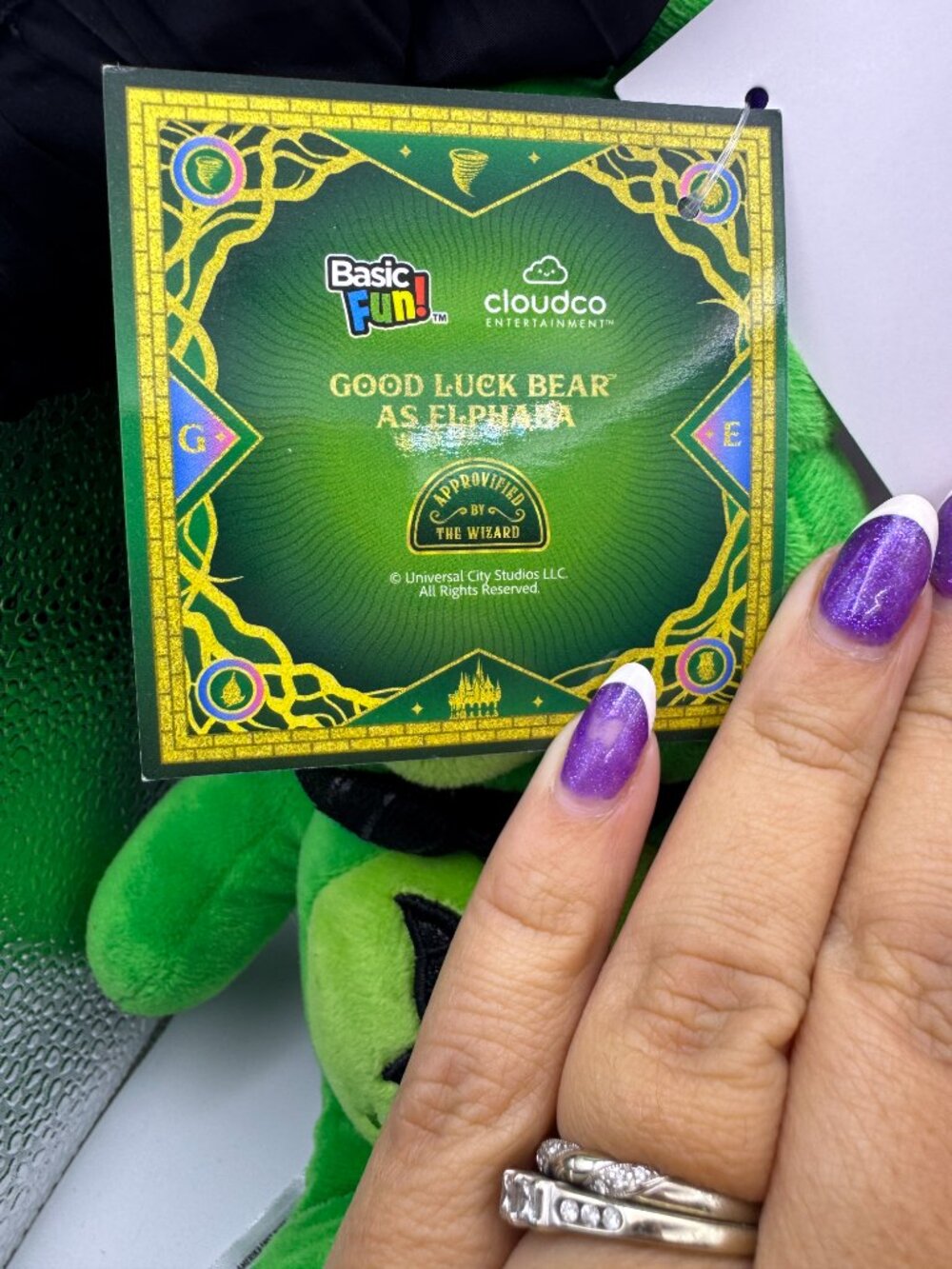 Care Bears x Wicked Plush Set NWT - Good Luck Bear Elphaba & Love-A-Lot Glinda - Picture 5 of 6